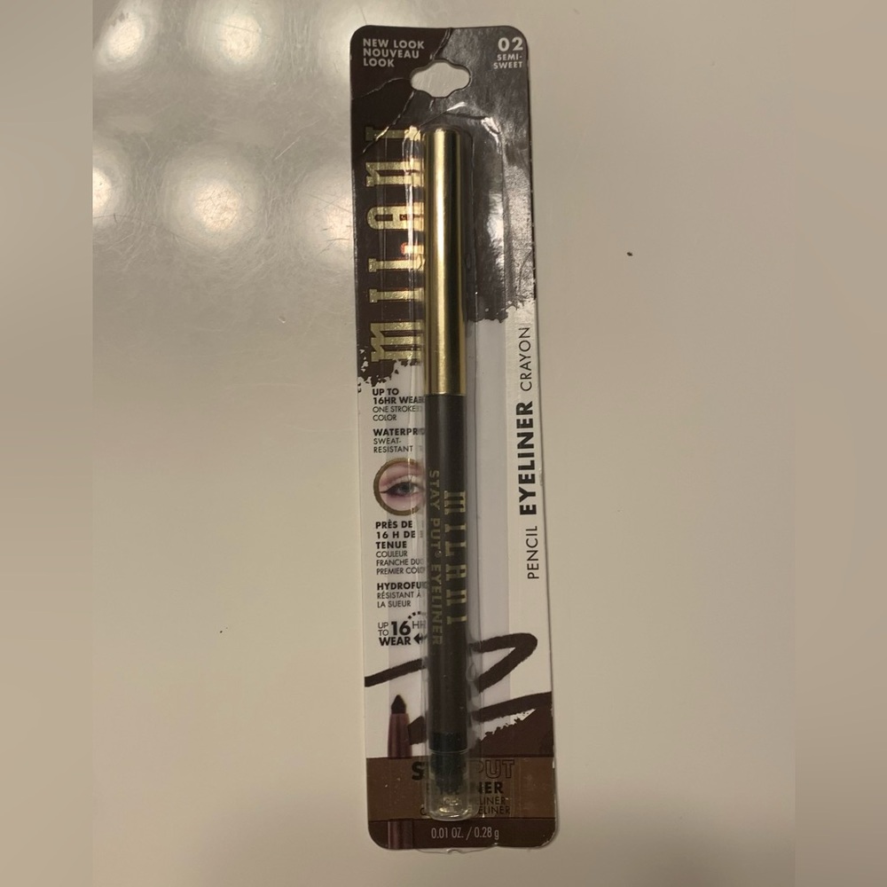 Milani Stay Put Eyeliner - Semi-Sweet, Self-Sharpening Eye Pencil, NWT